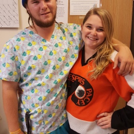 Halloween 2016! Braden the Nurse and I the hockey player!